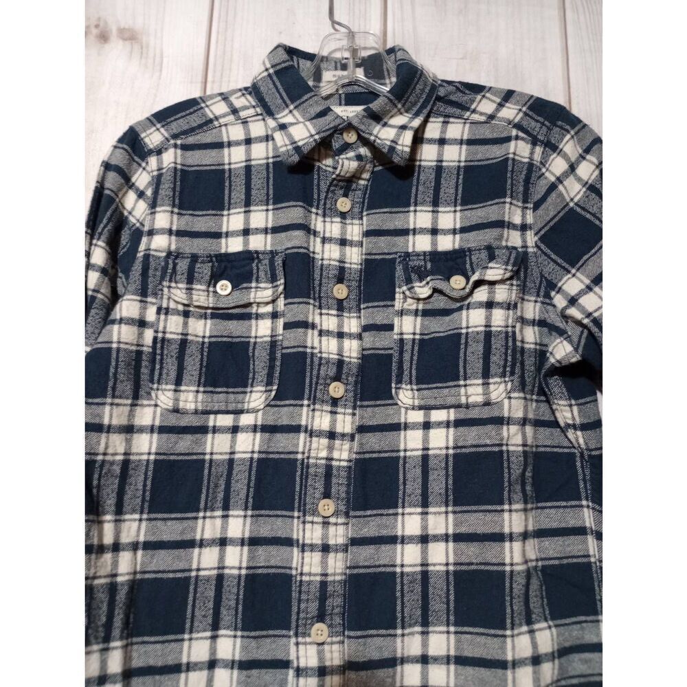 Abercrombie Shirt Boys Extra Large Blue Plaid Muscle Flannel Button Front Long S - Picture 3 of 7